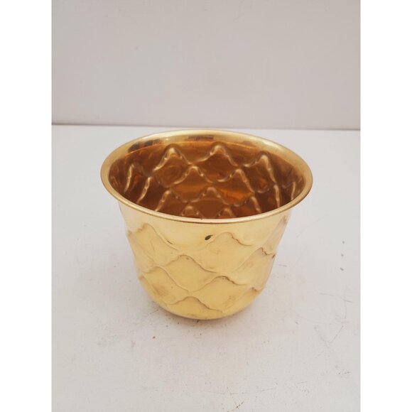 Vintage 1980s brass Planter, Plant Holder, Succulent Pot, brass Plant Pot, brass - Picture 3 of 10
